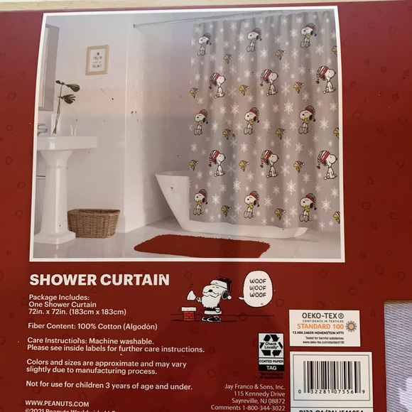 Peanuts Bath Peanuts Snoopy Christmas Shower Curtain Poshmark